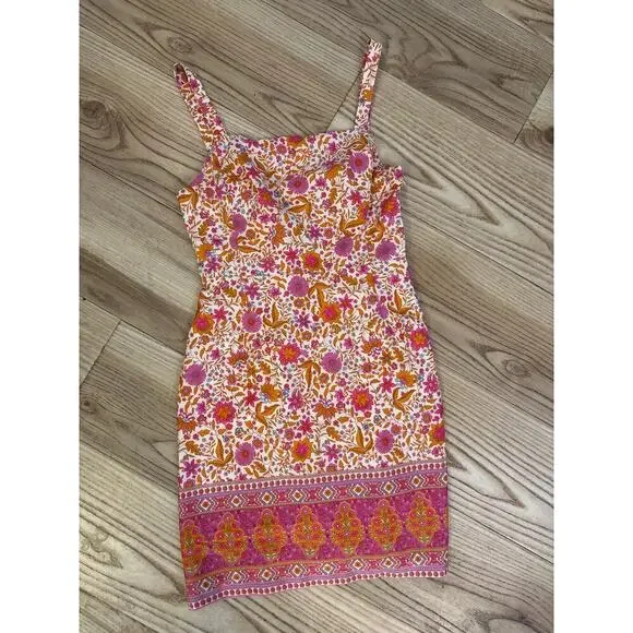 Vici Amayan Baby Doll Mini Dress Womens Size Xsmall orange pink - Picture 3 of 6